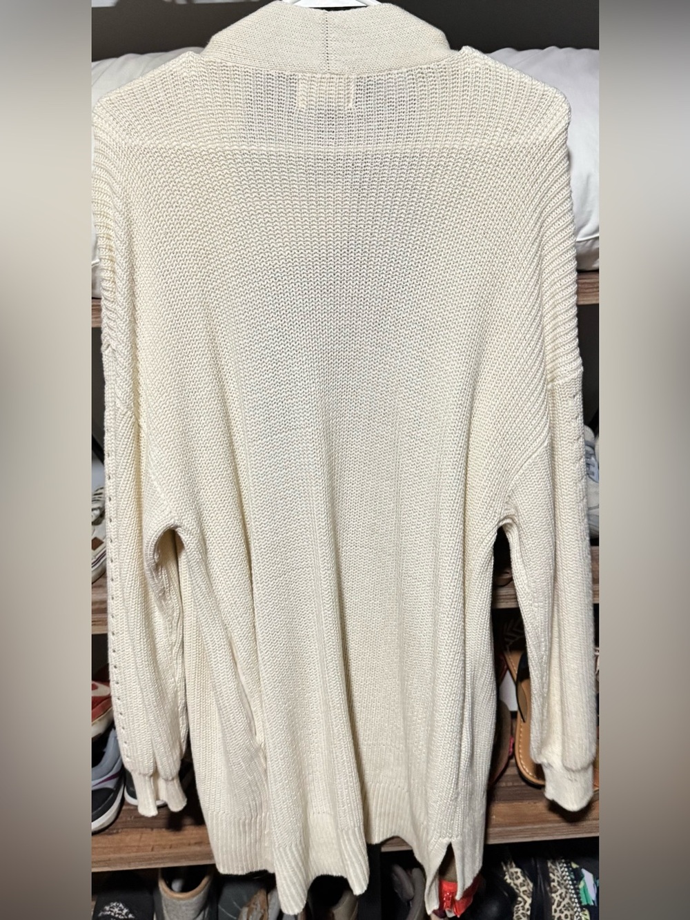 Universal Thread Cream Open-Front Knit Cardigan - Picture 2 of 3